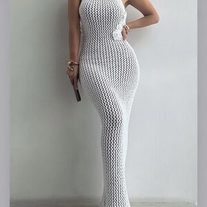 JLUXLABEL White Sleeveless Halter Maxi Dress